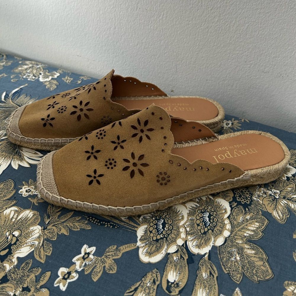 Anthropologie Maypol Suede Spain Espadrille Sandals in Tan